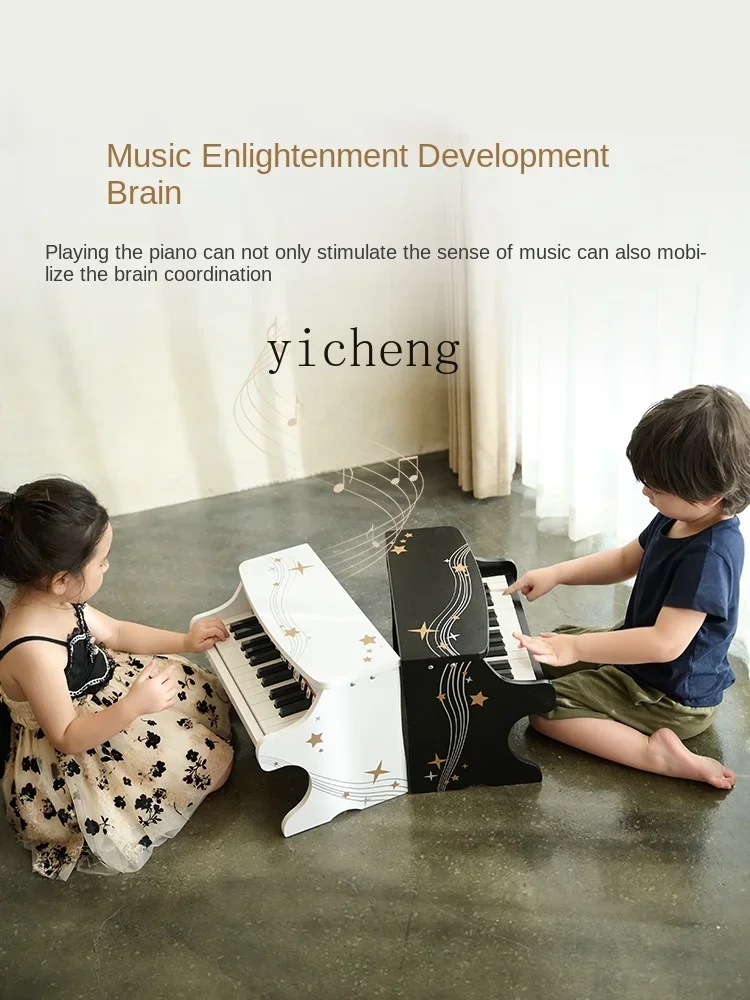 Tqh Kleines Klaviermuster für Kinder, Holz, Baby, Musik, Spielzeug, Geburtstagsgeschenk