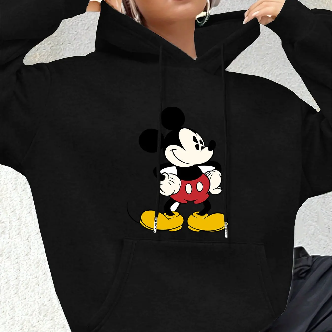 

Женские толстовки с Микки Маусом Disney, модная уличная одежда большого размера, толстовки унисекс, осенне-зимние флисовые повседневные универсальные