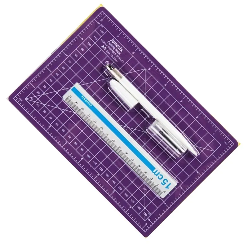 A5 Set PVC Manual Cutting Mat Ruler Engraving Knife Pen Double-Sided Soft Self-Healing Carving Board Cutter Tool Desk Mouse Pad