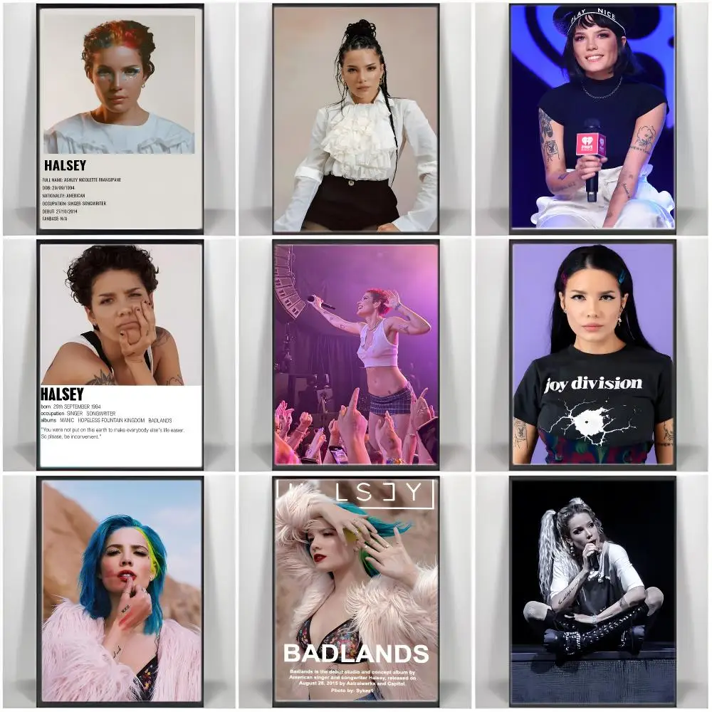 American Pop Singer H-Halsey Poster  Self-adhesive Art Waterproof Paper Sticker Coffee House Bar Room Wall Decor