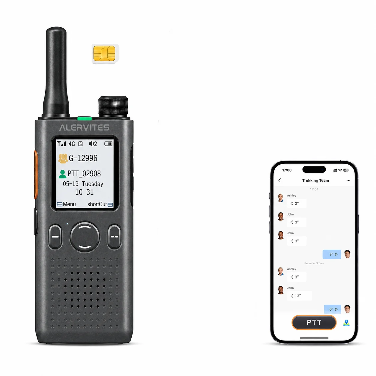 Baofeng ALERVITES Offers Free for Life Global Gervice, 4G POC One-click PTT, 5000-mile Transmission Range, Mobile/Radio Intercom, Ultra-long Battery Life, and Is Suitable for Business, Hunting, Camping and Other Occasions.