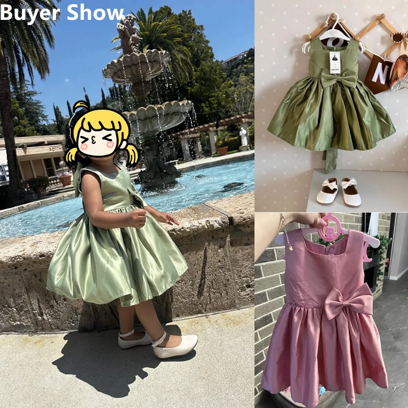 Flower Girl Dresses for Wedding Kids Backless Tulle Tutu  Princess Prom Party Clothes Baby 1st Birthday Baptism White Dress image 5