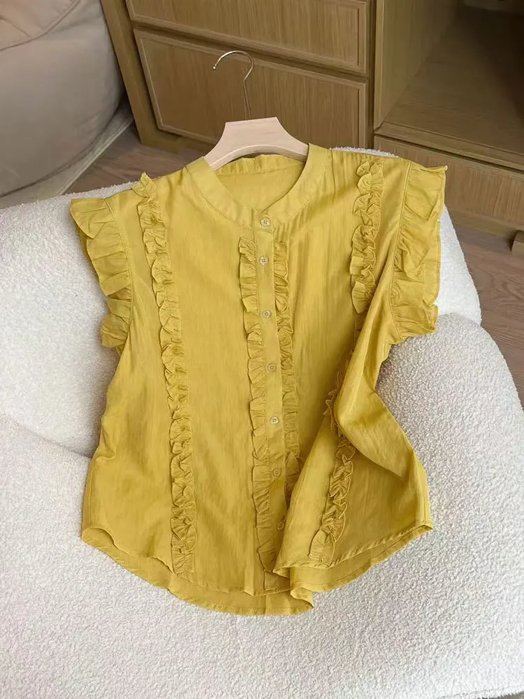 

Корейский Sle, повседневная красивая кружевная летняя одежда с одной пуговицей, маленькая морская солнцезащитная одежда