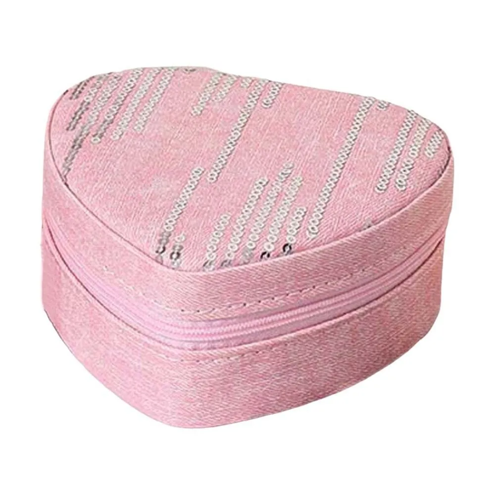 Multi-slots Heart Jewelry Organizer ABS Compact Jewelry Storage Case Large Capacity Solid Color Rings Necklace Packaging Box