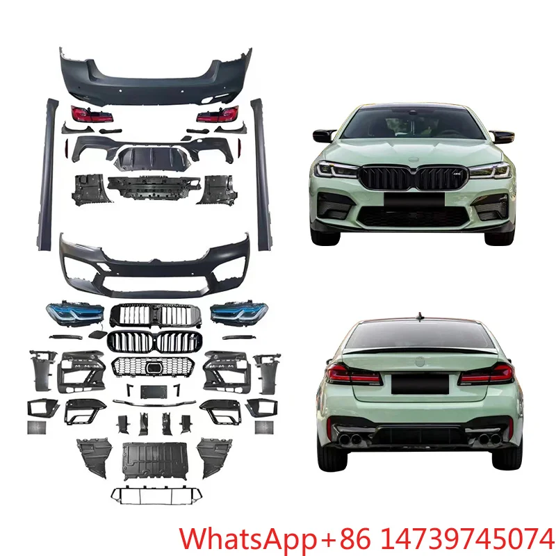 2018-2020 5 Series G30 G38 F90 Bolt-On Body Kit Front Rear Bumper With Fog Light Exterior Retrofit PartsOld To New Facelift Body
