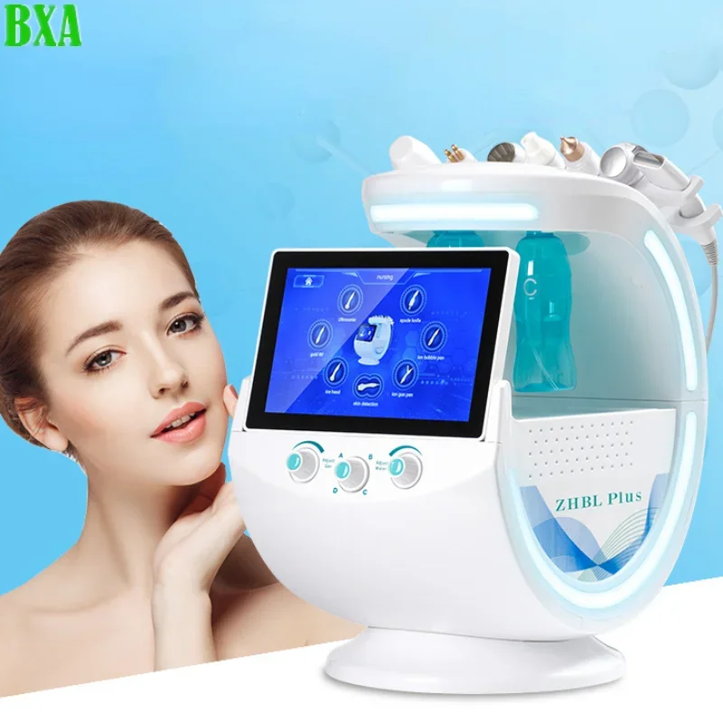 New 7 in 1 Smart Ice Blue Plus Oxygen dermabrasion Bubble Machine Professional Face Machine Lifting Ultrason