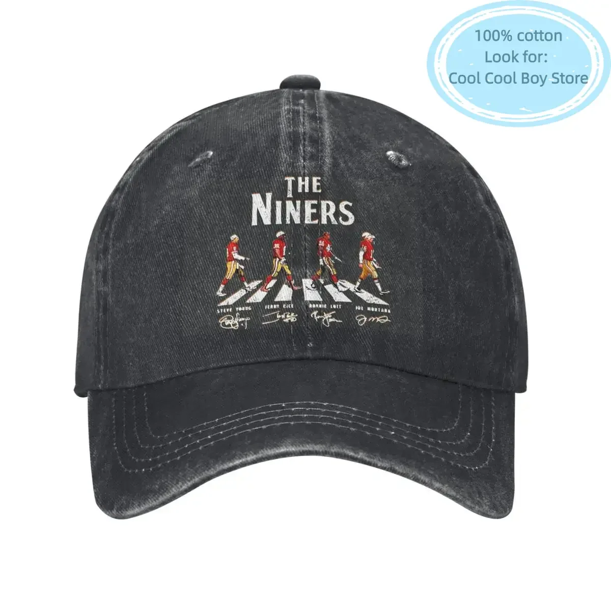 

The Niners 49ers Men Women Baseball Caps Distressed Denim Hats Cap Vintage Outdoor Running Golf Snapback Cap