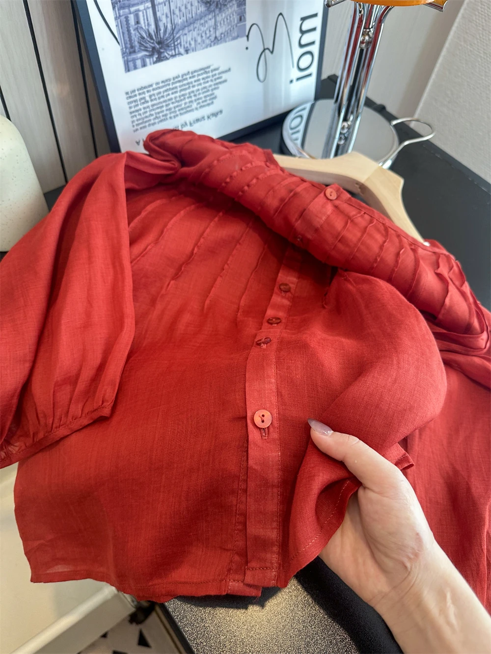 Ele Red Vintage Long Sve irt Uomo Donna Estate Lazy Sle Allentato Casual Protezione solare Camicetta Coreana Sle Pendolarismo