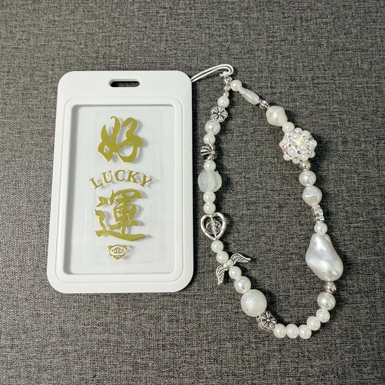 Angel Buddha Pattern Metal Phone Sticker Lanyard Anti-lost Lucky Card Holder