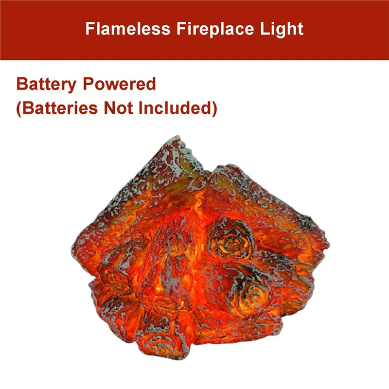 

MCGS-3X LED Artificial Fire Flame Light, Flameless Fireplace Light LED Fireplace With Realistic Log Wood Burning Flame