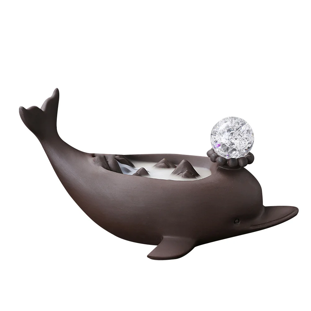 

Adorable Dolphin Backflow Incense Burner Ceramic Light Ball Design for Aromatherapy Home Decor Relaxation Gift