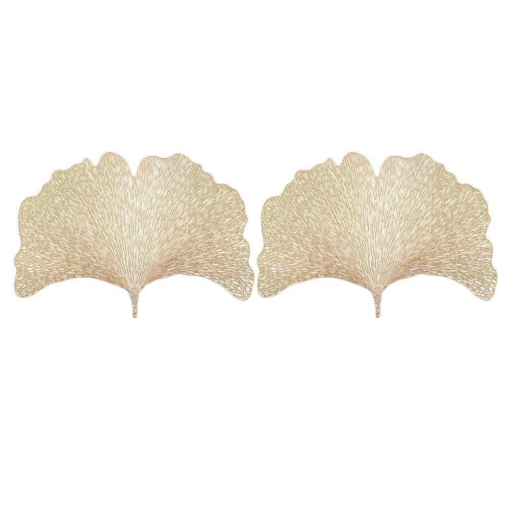 2 шт. коврик для стола с листьями гинкго в европейском стиле, бытовая подставка, термостойкая подставка для чашки для украшения стола, дома, отеля, свадьбы