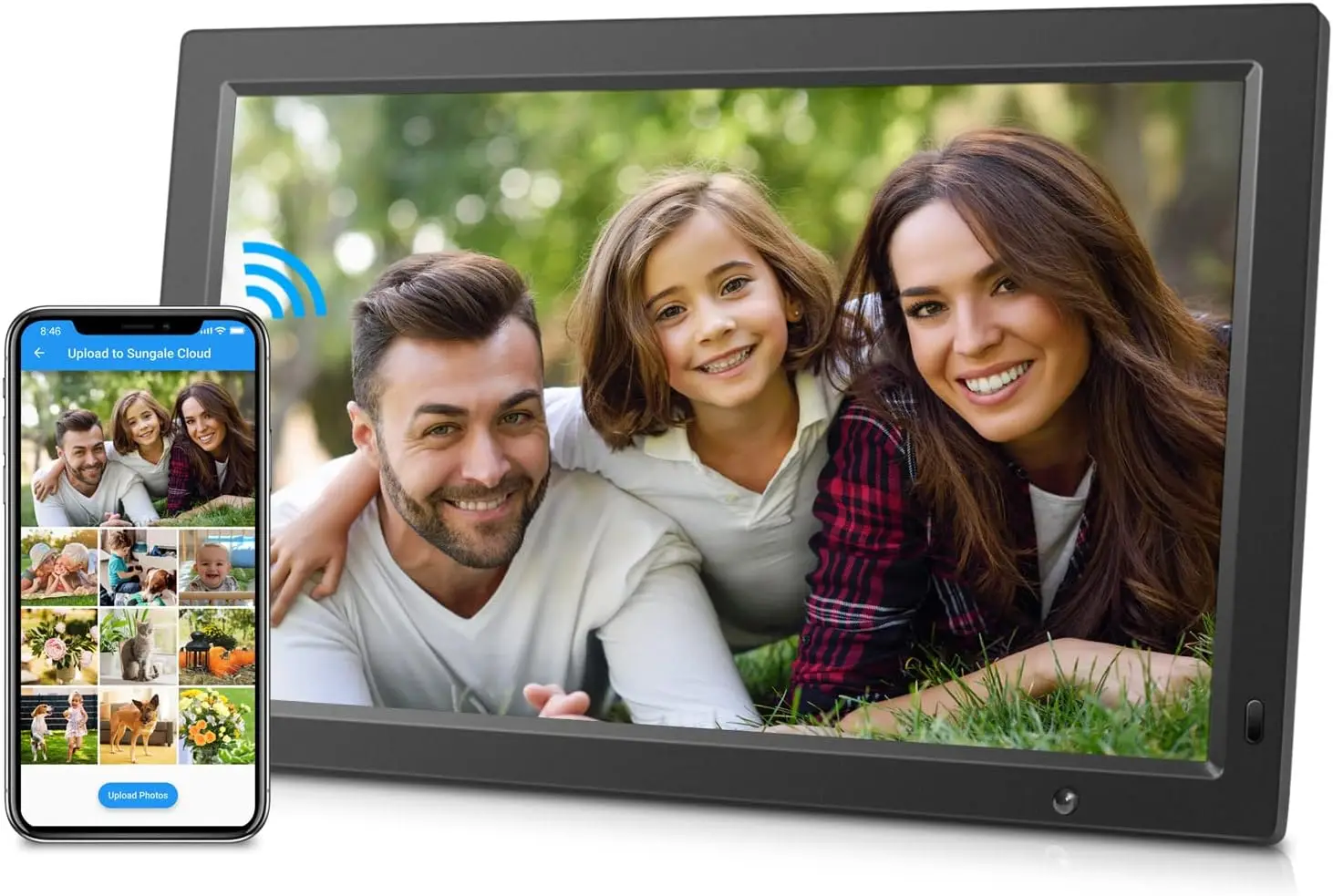 

9” Wi-Fi Cloud Frame with Full HD Display, Mobile App and Web Portal to Send Photos Remotely, 16GB Internal Storage