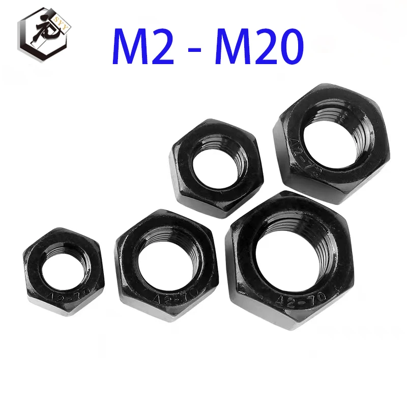 

M2 M2.5 M3 M3.5 M4 M5 M6 M8 M10 M12 M14 M16 M18 M20 304 Stainless Steel Black Hex Hexagon Nut DIN934