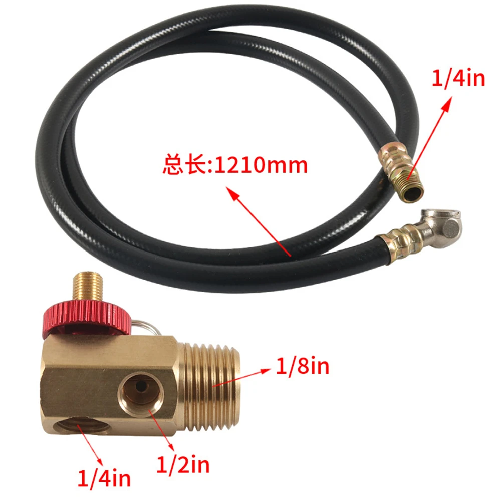 

19Pcs Air Tank Repair Kit Air Tank Hose Assembly Kit Come with Pressure Gauge Air Hose Connect Aluminum Knob Air Tank Manifold