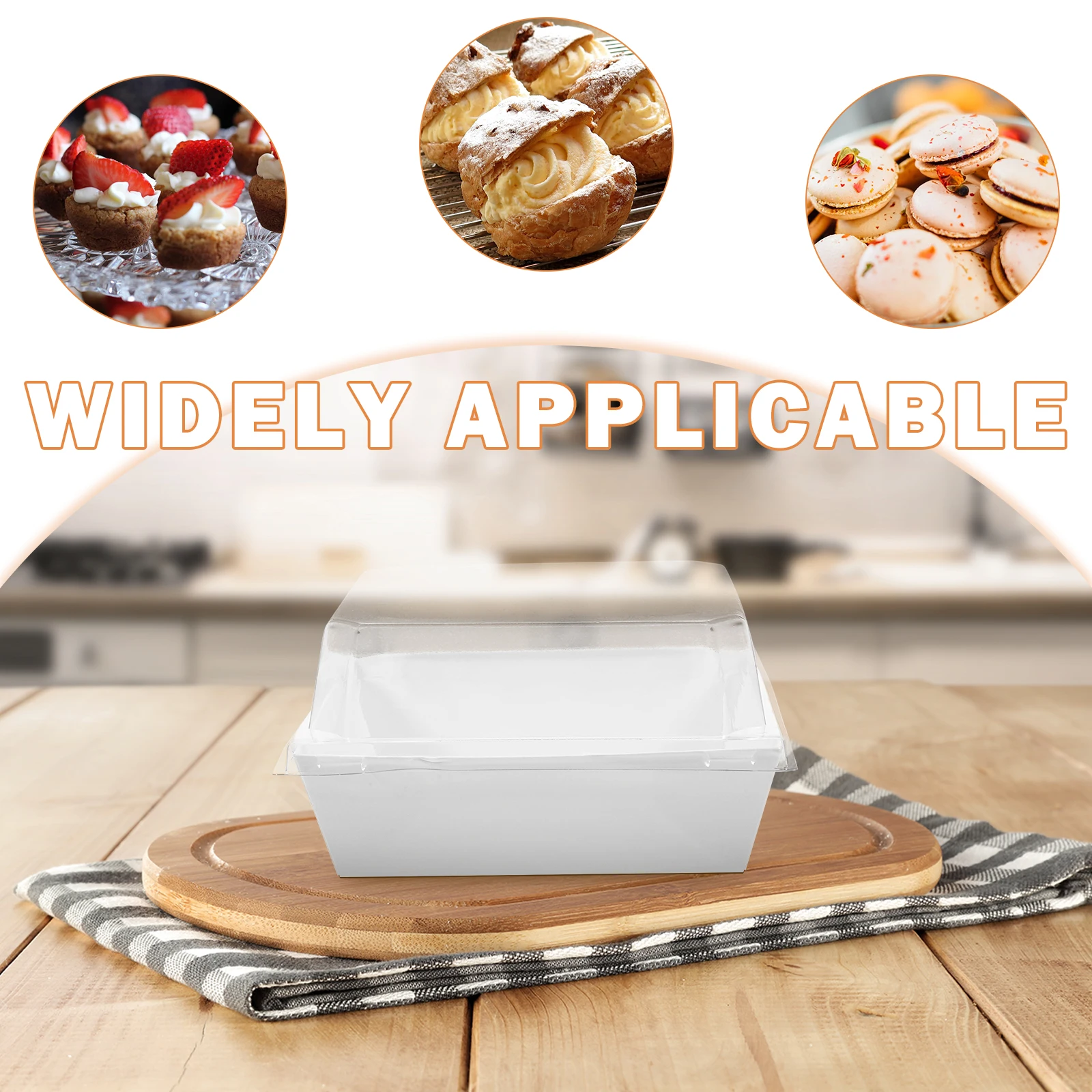 

Delicious Food Carton Containers with Lids Clear Bakery Boxes Cover Pe Baked Goods