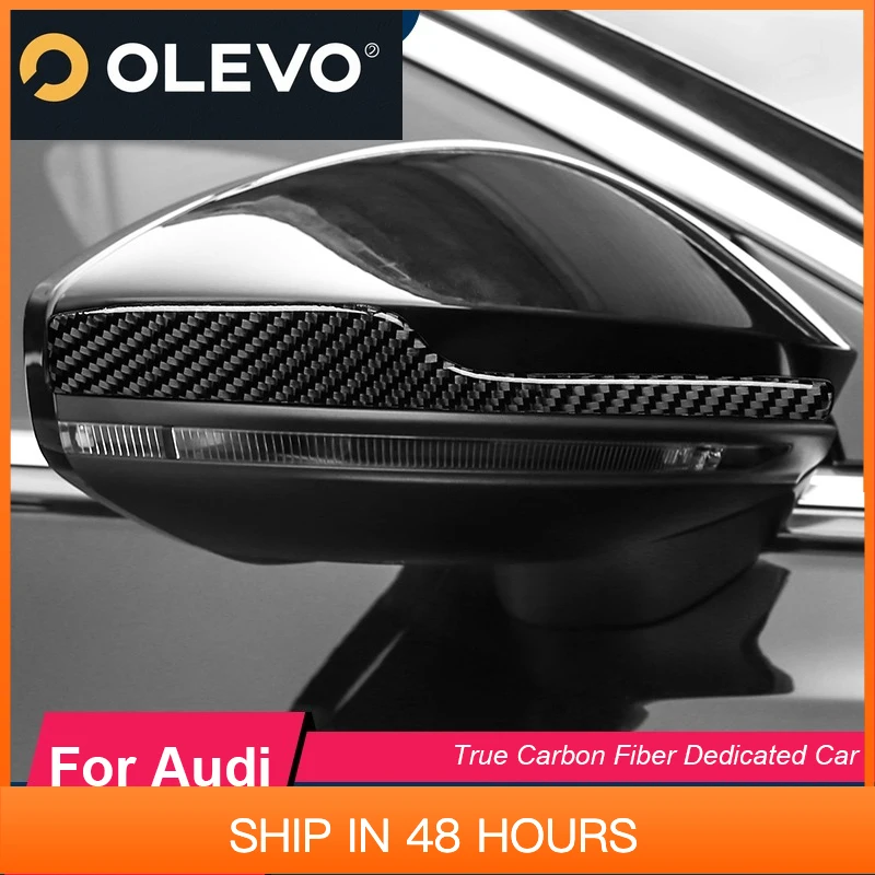 جديد لأودي A6L A7 A8L 2019 2020 2021 2022 2023 2024 2 قطعة غطاء المرايا الخلفية من الكربون الأسود ملصقات الوسادة الواقية