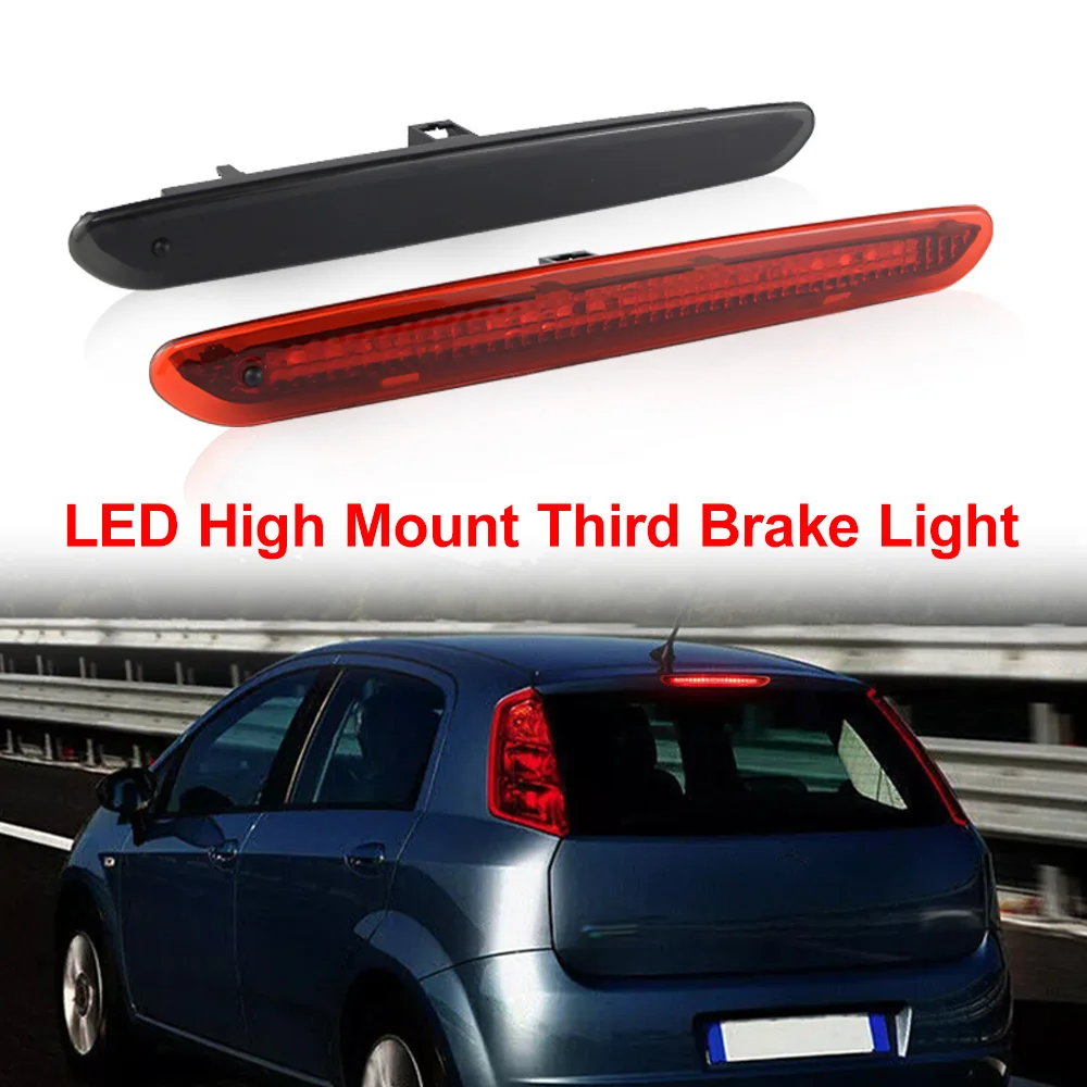 1PC For Fiat Grande Punto Evo LED High Level Third Brake Light OEM# 2122000407 Smoked/Red High Mount Stop Lamp Tail Brake Light