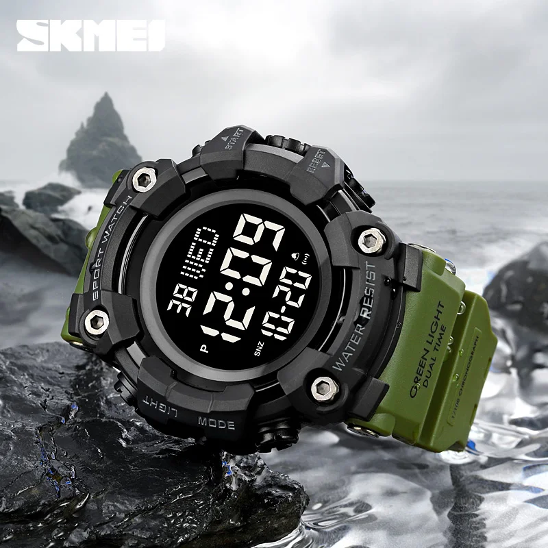 SKMEI 1968 Fashion Sport Watch For Men Stopwatch LED Digital Watches Military Electronic Wristwatches Waterproof