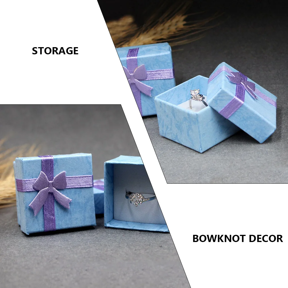 

12Pcs Jewelry Boxes Bowknot Style Fine Workmanship Gift Storage Jewelry Organizer Bowknot Gift Box Present Box