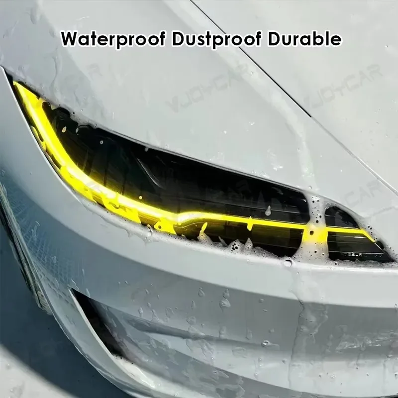 Hot Sale Car LED DRL Headlight for Model 3 Highland 2024 2025 Yellow Daytime Running Light Front Bumper Fog Lamp Chips