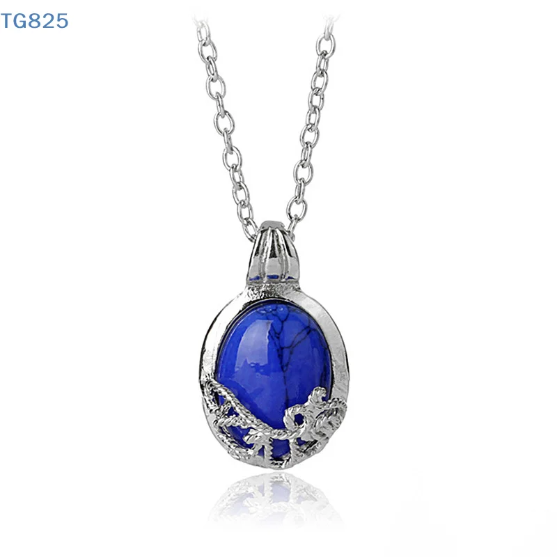 【AN】1PC Film The Vampire Diaries Katherine Fashion Anti-sunlight Lapis Lazuli Pendant Necklace