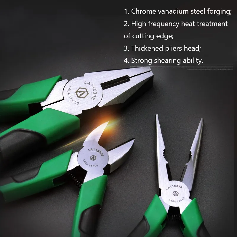 LAOA CR-V Fishing Pliers 6 Inch Japan Type Long Nose Diagonal Nippers Wire Cutter Motorcycle Multi Repair Tools