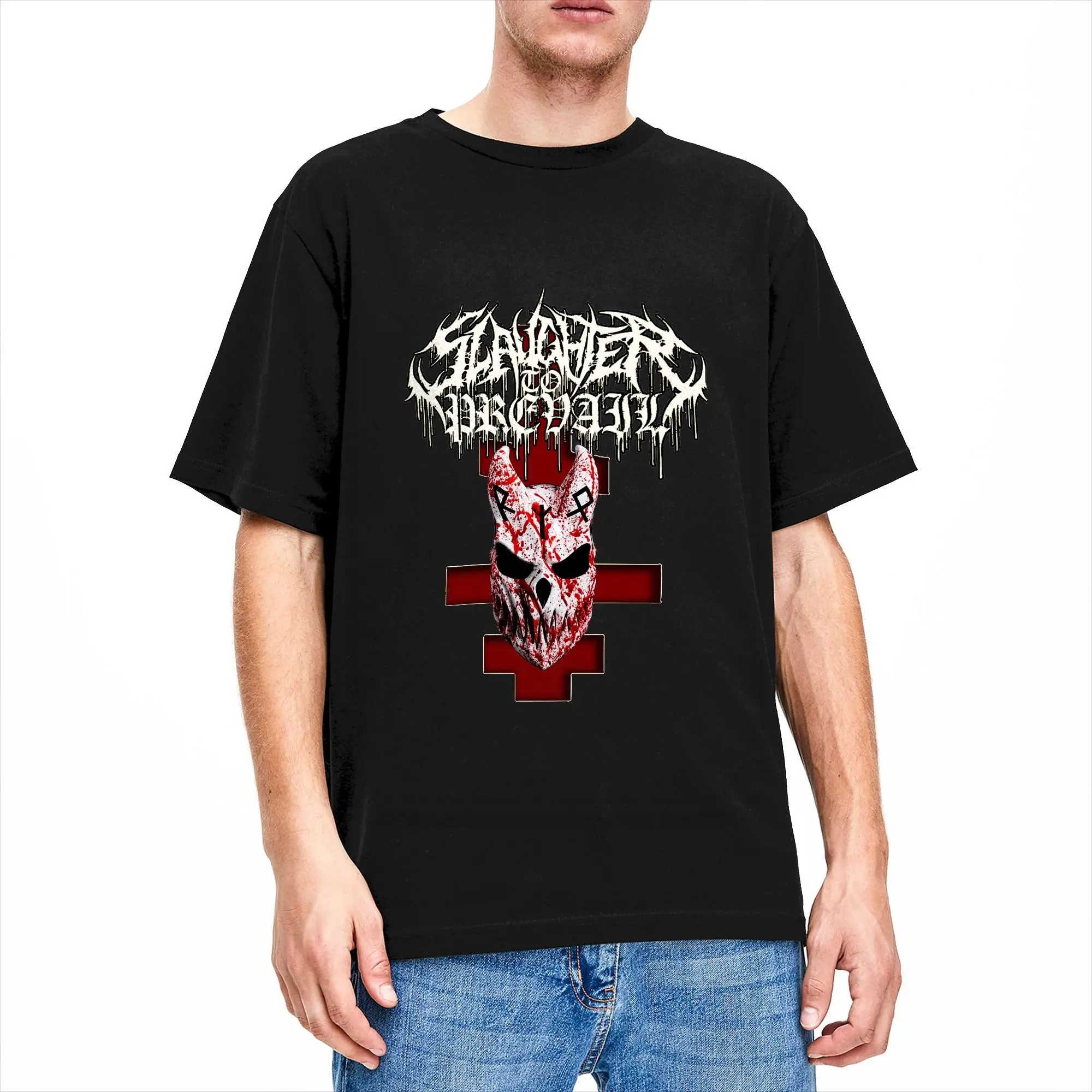 Slaughter to Prevail bloody mask T Shirt Male  Y2K Funny T-Shirts Summer O Neck Fashion Tee Shirt Pattern Oversize Clothes view 6