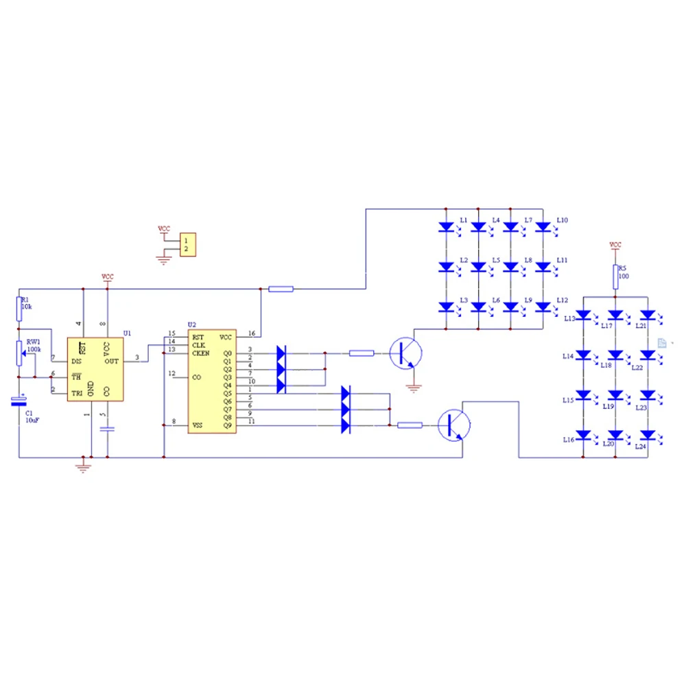 لتقوم بها بنفسك عدة إلكترونية LED ثنائي اللون أضواء وامضة لوحة دارات مطبوعة ممارسة أضواء إنذار التناظرية لحام تصنيع ProjectDC9-12V