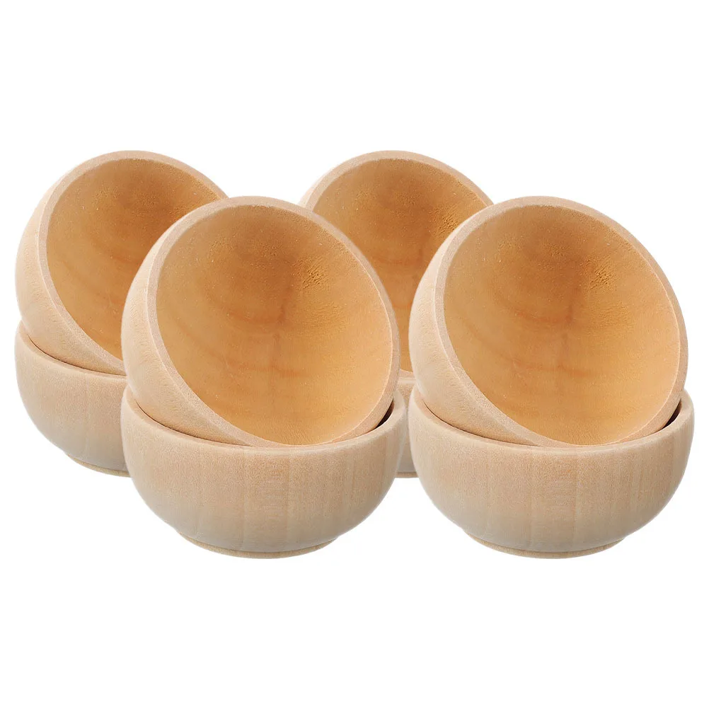 8-teiliges Mini-Holzschüssel-Set, unvollendete kleine Holzschalen für Kinder, DIY-Handwerk, natürlich, glatt, kreativ, Mehrzweck-Dekor, Kunsthandwerk
