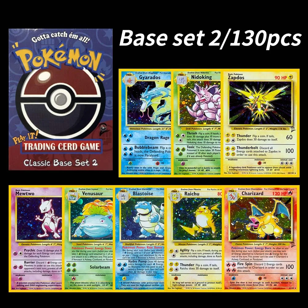 130PCS/Whole Set PKM English PTCG Team Rocket Proxy Game CardDark Charizard Dragonite Blastoise Raichu Alakazam Gyarados Machamp