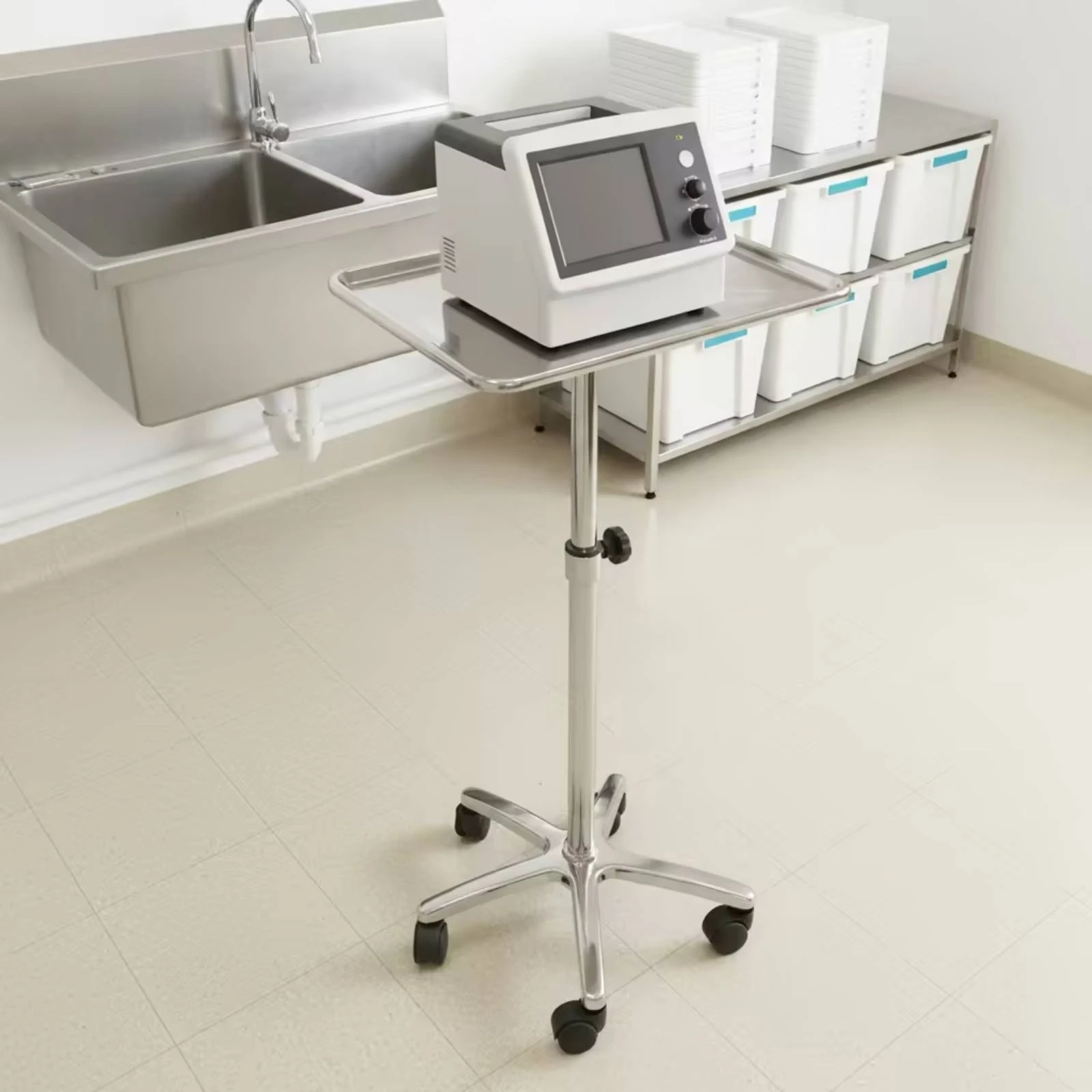 rolling-tray-table-adjustable-height-wheeled-utility-stand-tray-table-with-wheels-mobile-cart-multipurpose-for-tattoo-artists