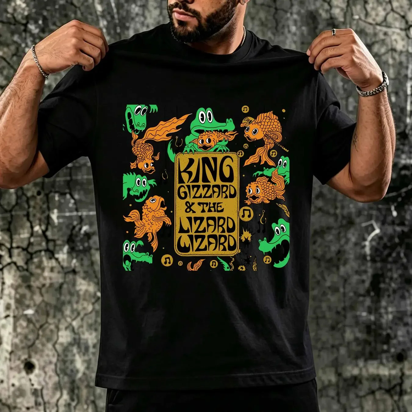 washed T Shirt King Gizzard The Lizard Wizard Band For Size S 5XL long or short sleeves vintage Washed Comfortable Stylish