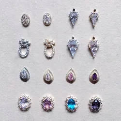 5Pcs High-End Luxury Manicure Flash Diamond Zircon Nail Decoration Color Preservation Jewelry Oval Water Drop Zircon Nail parts