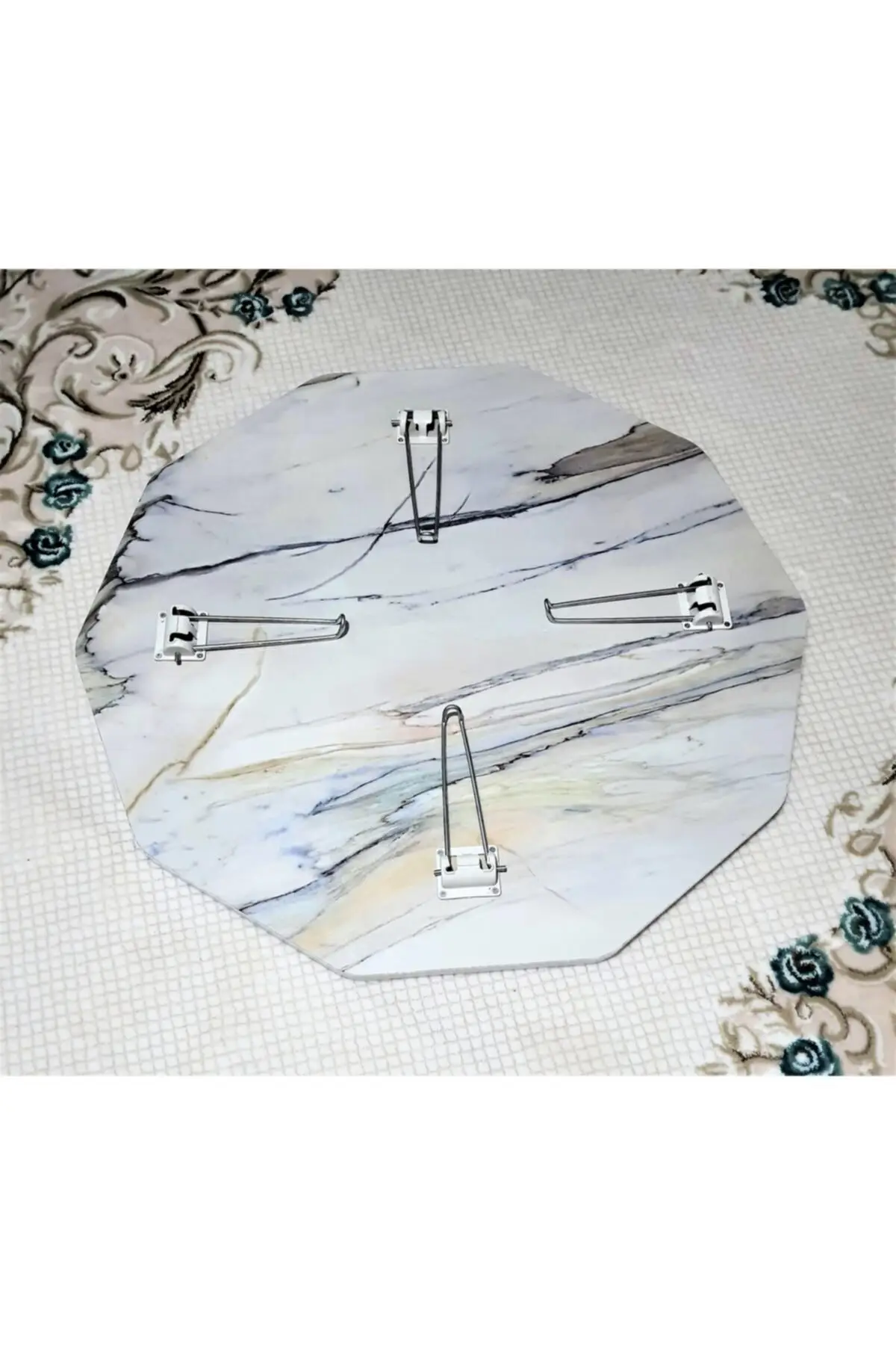 New Model marble patterned prism corner floor table with marble pattern