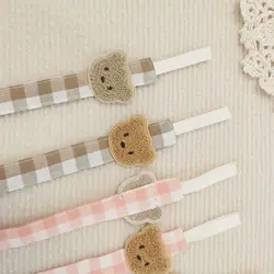 Embroidery Baby Cloth Pacifier Chain Lattice Adjustable Soother Holder Teether Toys Straps Bear Nipple Holder Clips Children