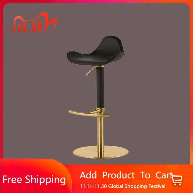 

Adjustable With Back Barstools Luxury Ergonomic Aesthetic Rocking Bar Stools Hairdressing Accent Taburete Alto Bar Furniture