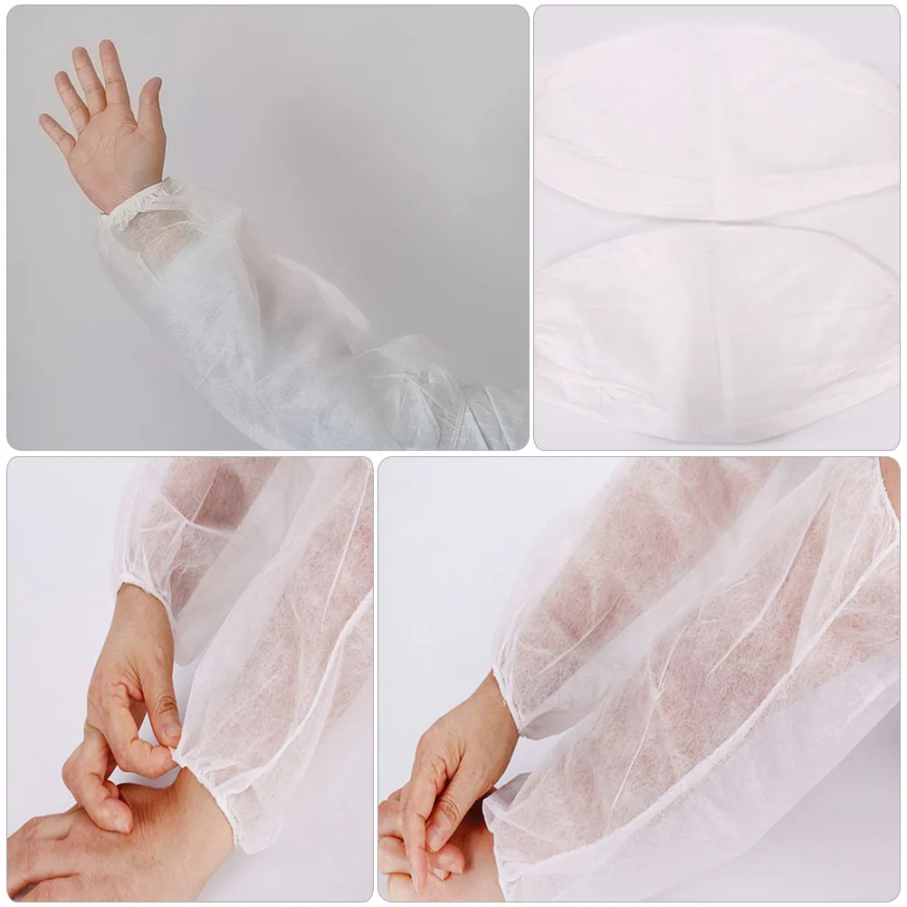 

50Pcs Elastic Arm Sleeves Disposable Protective Covers for Household Chores Breathable Non-Woven Fabric Comfortable Loose Fit