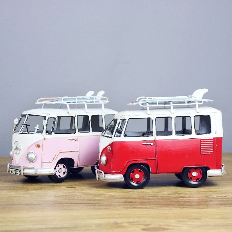 Originality Retro Double Deck Bus Car Model Iron Sheet Automobile  Ornament  Home Decoration Accessories for Living Room