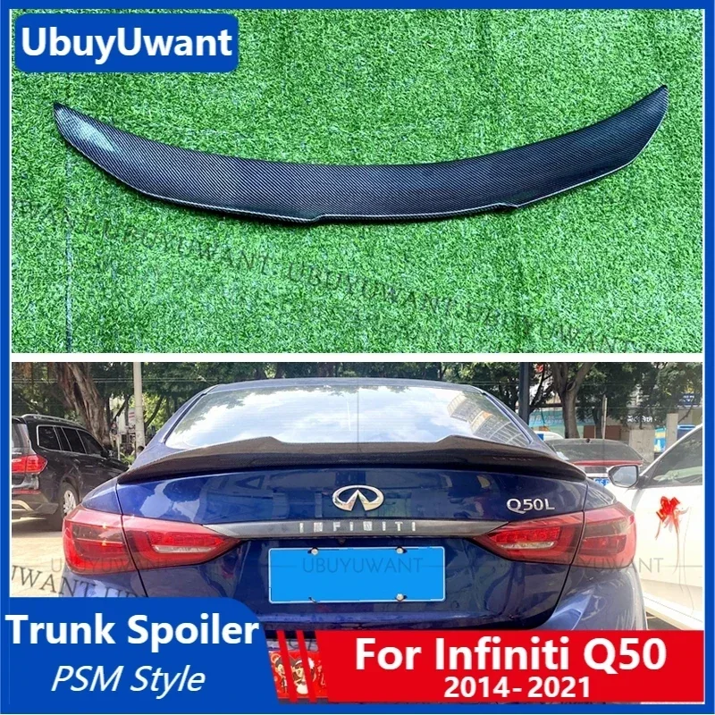 

UBUYUWANT для 2014-2021 Infiniti Q50 спойлер PSM стиль настоящие Углеродные волоконные автомобили для Q50 Q50L Q50S губа крыло