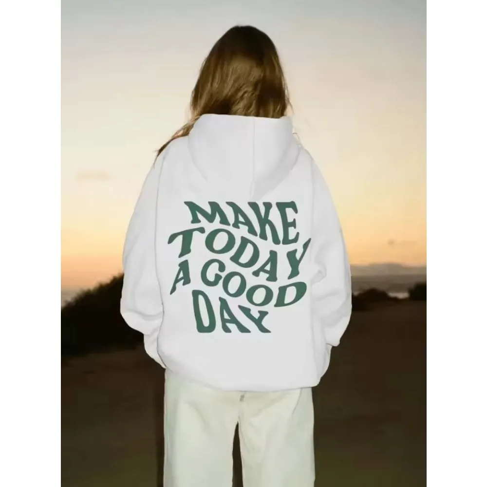 Men's and Women's Plus Size Printed Casual Hooded Sweatshirt, Autumn and Winter Fashionable Loose Pocket Hooded Sweatshirt