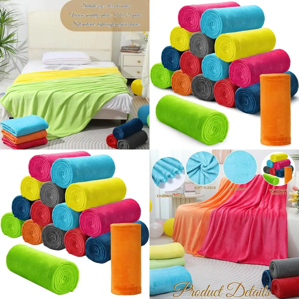

Массовые 16 упаковок одеял из кораллового флиса, 50x60, мягкие коралловые покрывала для дома, офиса, домашних животных, зимнего тепла, сезонных подарков, настоций