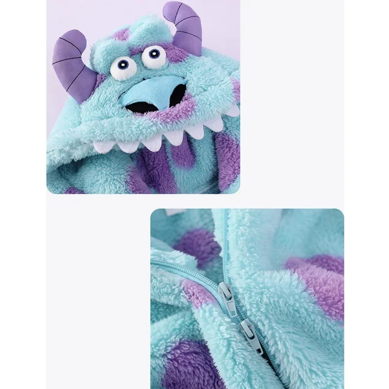 ♥ 2026 New Family Monster Cosplay Sully Costume Blue Anime Outfit Coral Fleece Warm Women Men Girl Halloween Christm ★ Look at m view 4