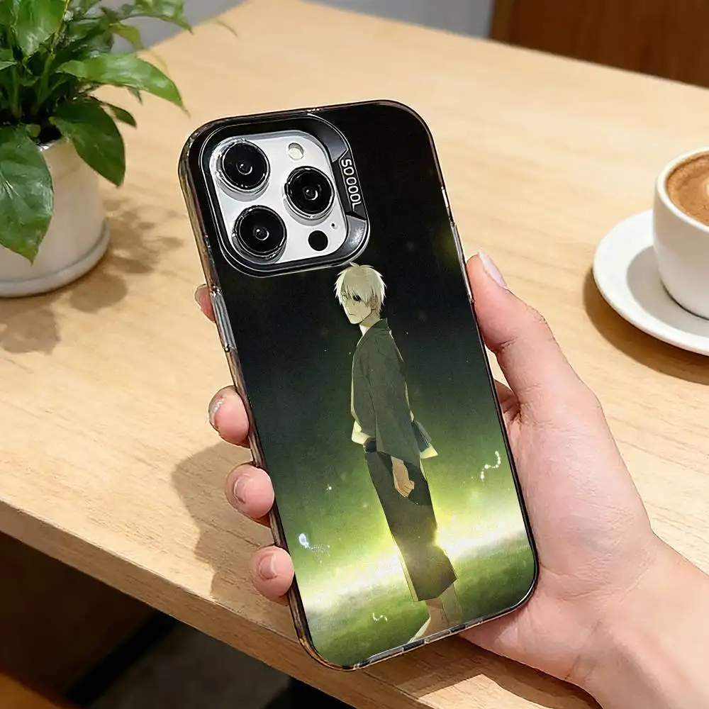 Anime M-Mushishi G-Ginko Phone Case For iPhone 17,16,15,14,13,12,11 Plus,Pro Max,XS,Colorful Silver Black Cover view 3