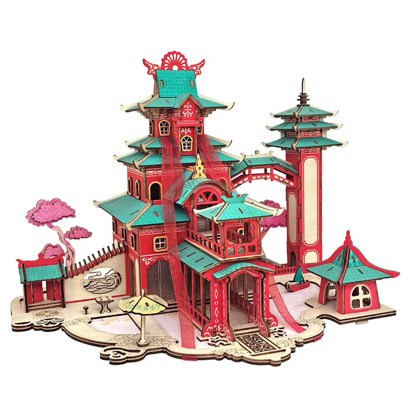 Nowości z zagranicy | Model puzzle 3D z motywem z kreskówki Królewska Góra (Castle in the Sky) | Klocki dla dorosłych o wysokim stopniu trudności | Kreatywne pudełko prezentowe