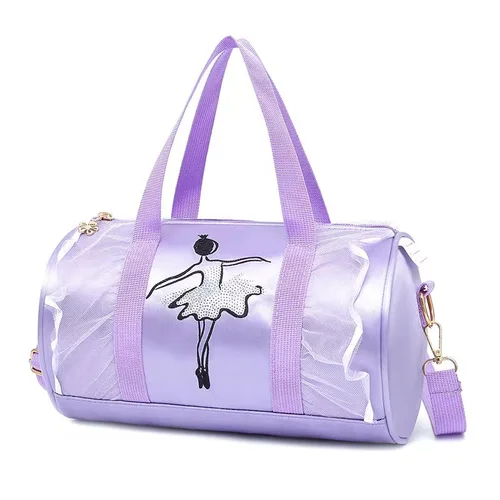 Imagen 2 del producto Bolso de baile deportivo para niños y niñas, bolsa de hombro con estampado de lentejuelas, Ballet Gimnástico, bolsa latina, Rosa, Verde, púrpura