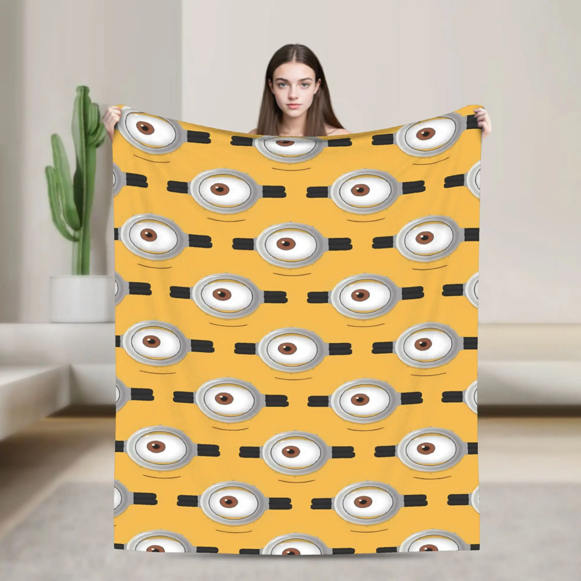 Cartoon M-Minions Print Blanket Quality Warm Soft  Throw Blanket Spring Students Living Room Comfortable Bedspread