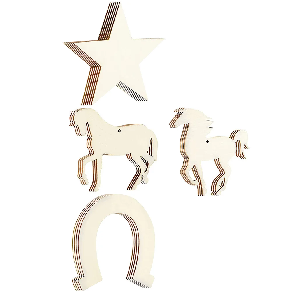 

Blank Wooden Horseshoe Chips for Kids Painting DIY Craft Slices naments Christmas Tree Decor Sewing Accessories Wood Cutouts