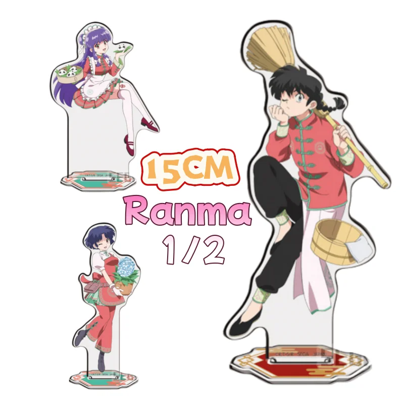 Figuras de Ranma Nibun no Ichi de Anime japonés, 15cm, Ranma Tendou Akane, Cosplay, soporte acrílico, modelo, placa, decoración de escritorio, pie, nuevo producto