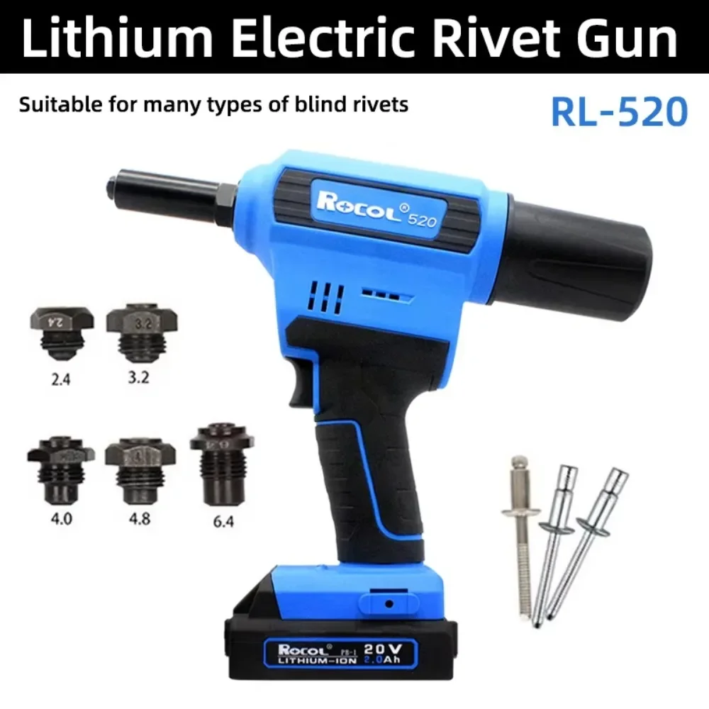 Electric Rivet gan ROCOL RL520 Lithium Battery Core Pulling Rivet gan Fully Automatic Stainless Steel Brushed Rivets